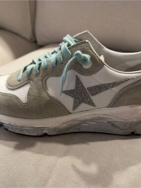 Golden Goose Running Sneakers with Glitter Diamond Star